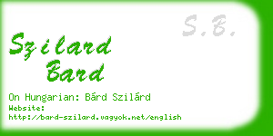 szilard bard business card